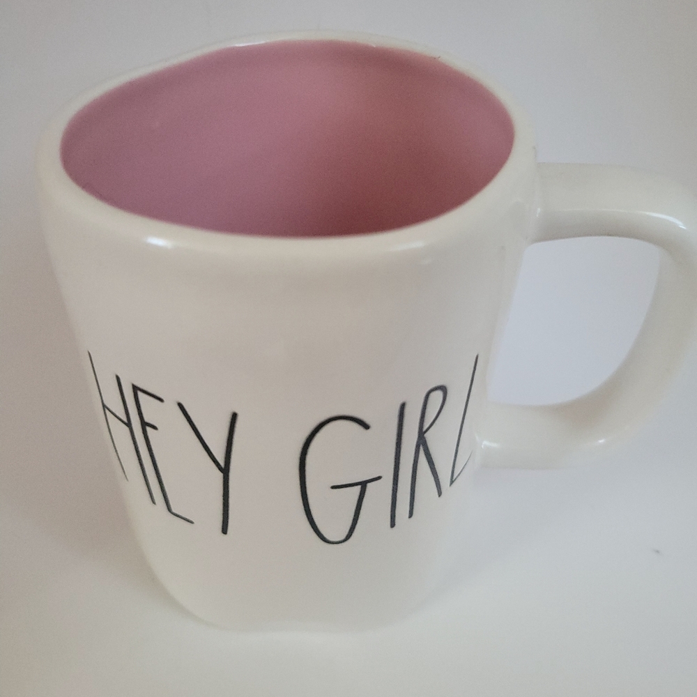 Rae Dunn by Magenta White Ceramic "Hey Girl" Coffee Tea Farmhouse